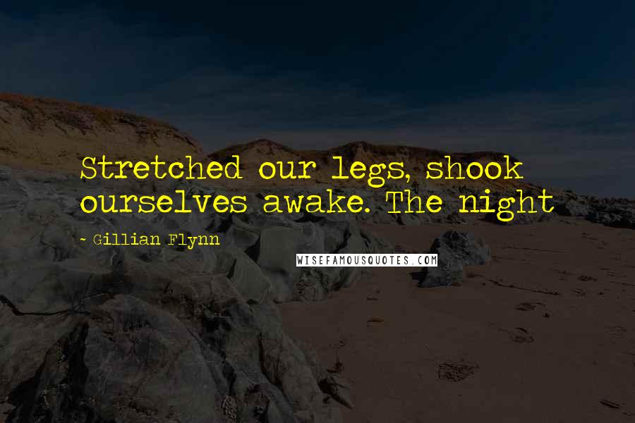 Gillian Flynn Quotes: Stretched our legs, shook ourselves awake. The night