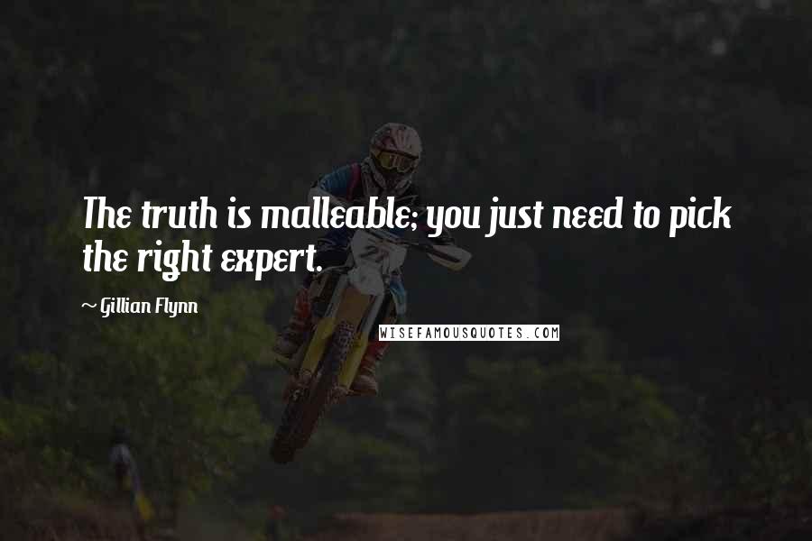 Gillian Flynn Quotes: The truth is malleable; you just need to pick the right expert.