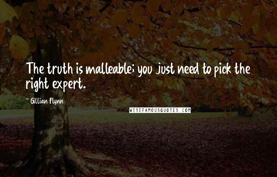 Gillian Flynn Quotes: The truth is malleable; you just need to pick the right expert.