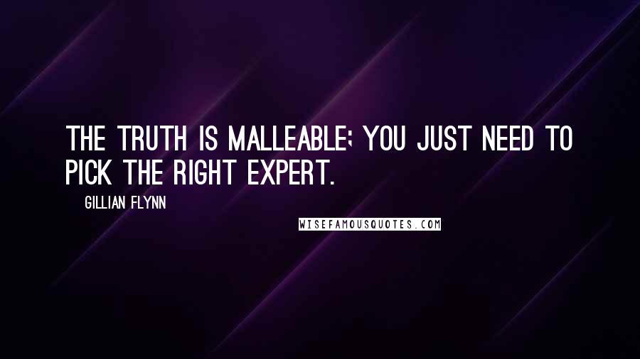Gillian Flynn Quotes: The truth is malleable; you just need to pick the right expert.