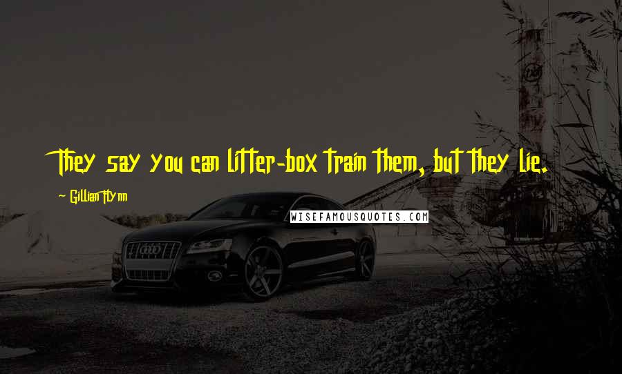 Gillian Flynn Quotes: They say you can litter-box train them, but they lie.