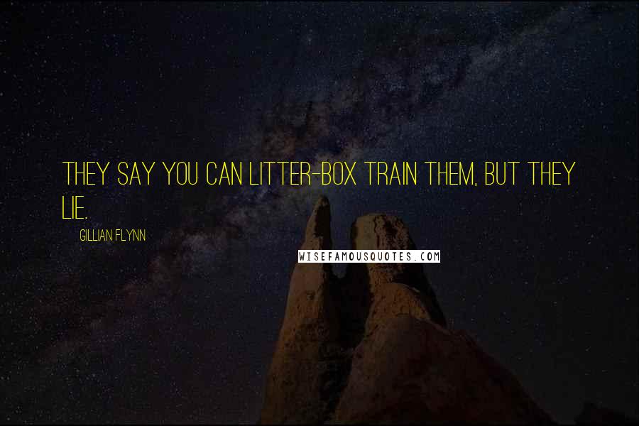 Gillian Flynn Quotes: They say you can litter-box train them, but they lie.