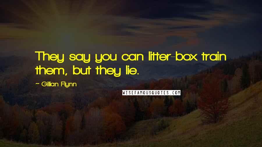 Gillian Flynn Quotes: They say you can litter-box train them, but they lie.