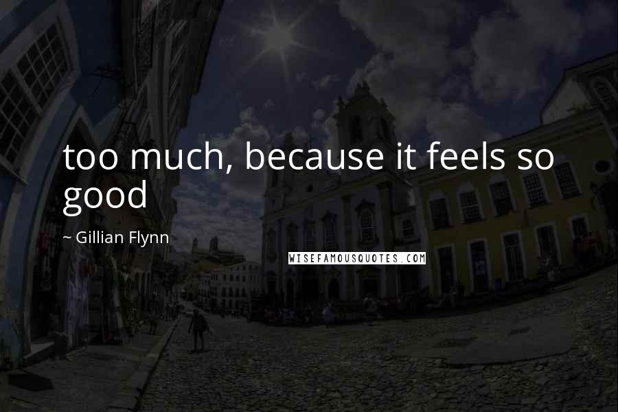 Gillian Flynn Quotes: too much, because it feels so good