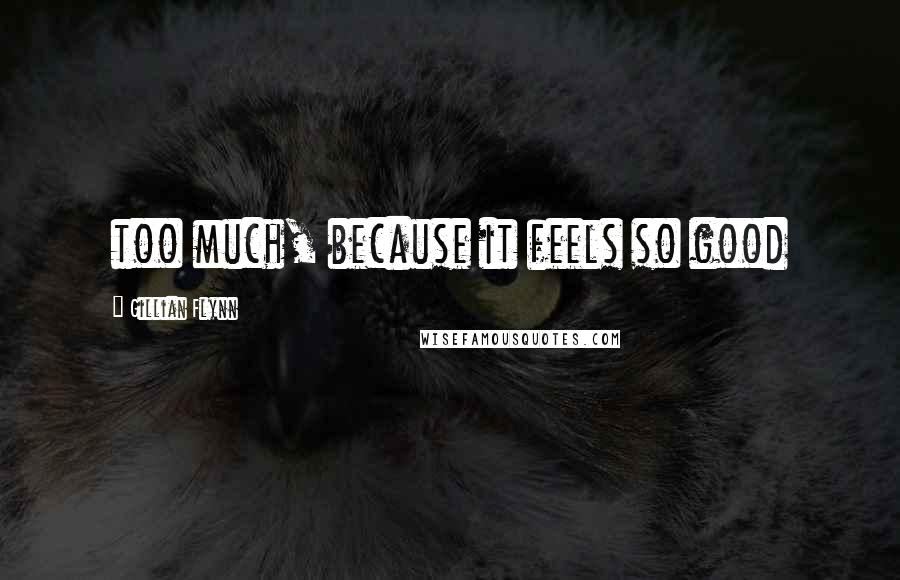 Gillian Flynn Quotes: too much, because it feels so good