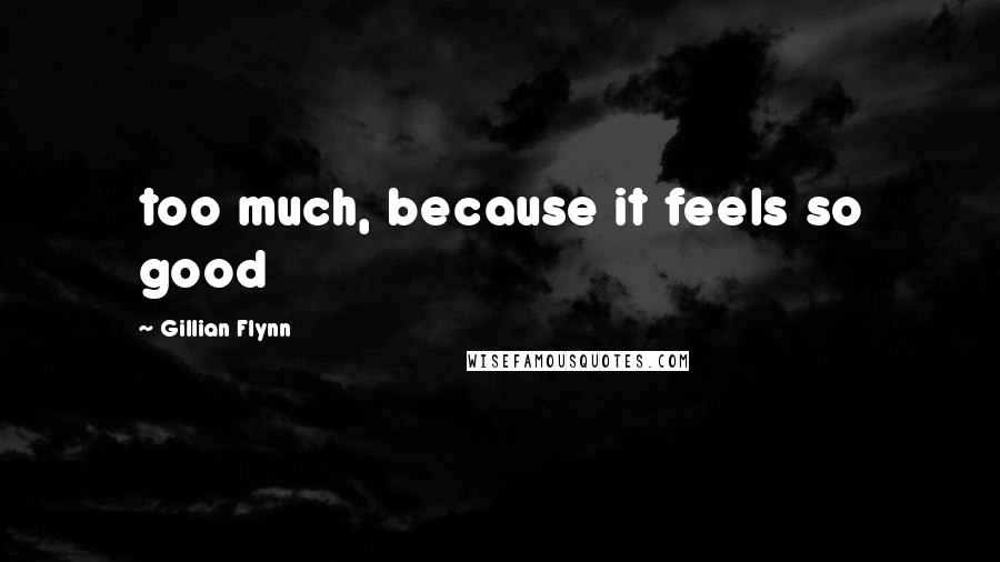 Gillian Flynn Quotes: too much, because it feels so good