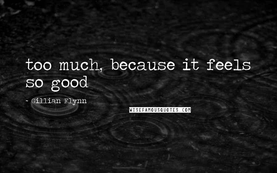 Gillian Flynn Quotes: too much, because it feels so good