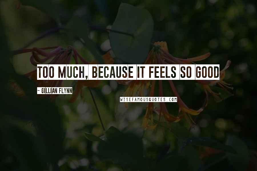 Gillian Flynn Quotes: too much, because it feels so good