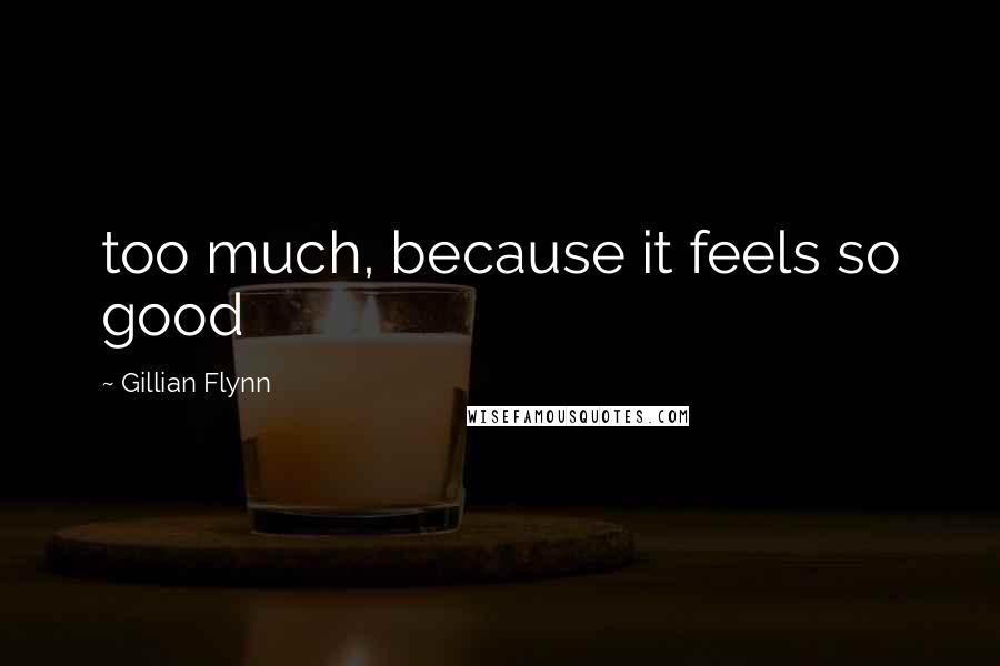 Gillian Flynn Quotes: too much, because it feels so good