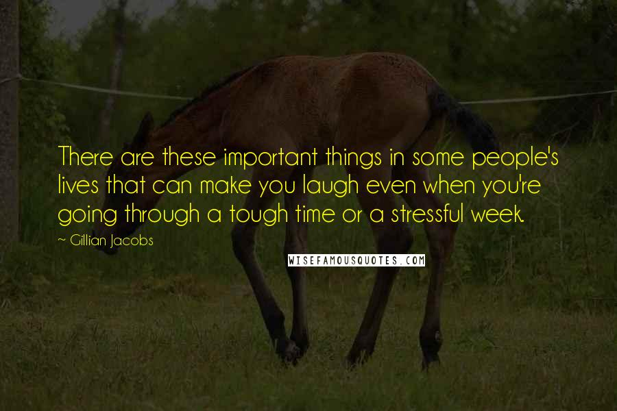 Gillian Jacobs Quotes: There are these important things in some people's lives that can make you laugh even when you're going through a tough time or a stressful week.