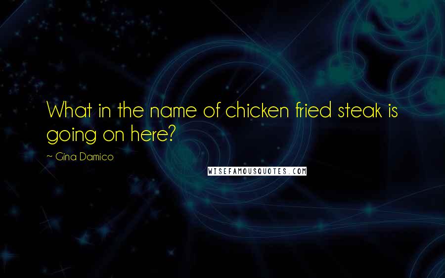 Gina Damico Quotes: What in the name of chicken fried steak is going on here?