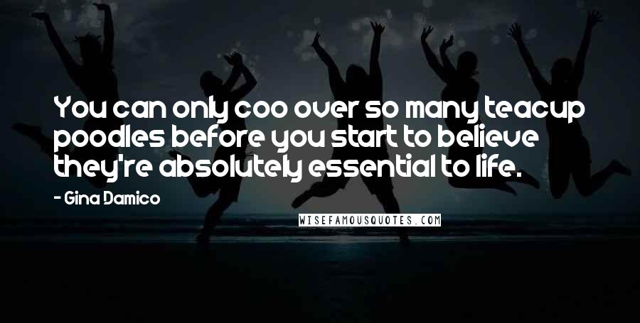 Gina Damico Quotes: You can only coo over so many teacup poodles before you start to believe they're absolutely essential to life.
