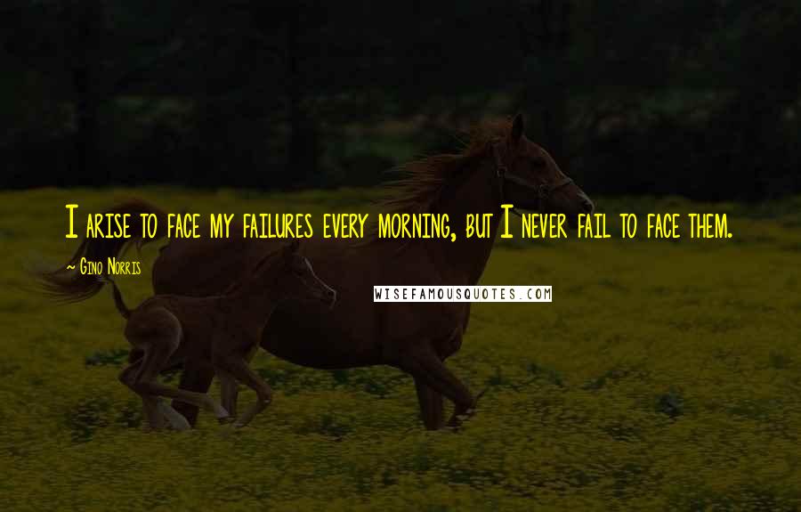Gino Norris Quotes: I arise to face my failures every morning, but I never fail to face them.