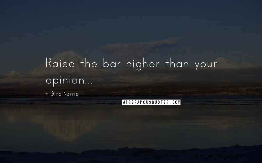 Gino Norris Quotes: Raise the bar higher than your opinion...