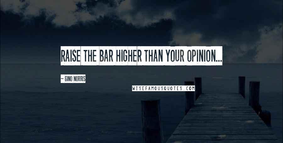 Gino Norris Quotes: Raise the bar higher than your opinion...