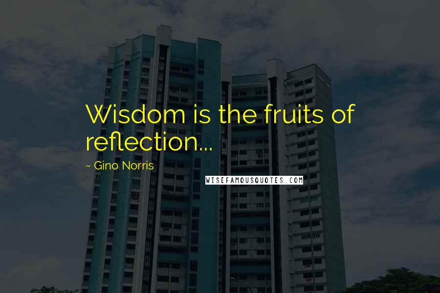 Gino Norris Quotes: Wisdom is the fruits of reflection...