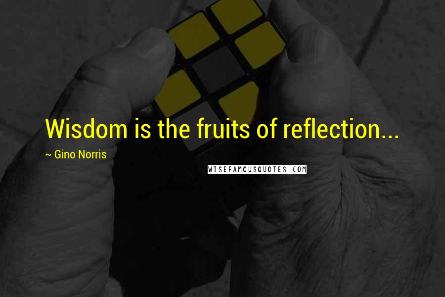 Gino Norris Quotes: Wisdom is the fruits of reflection...