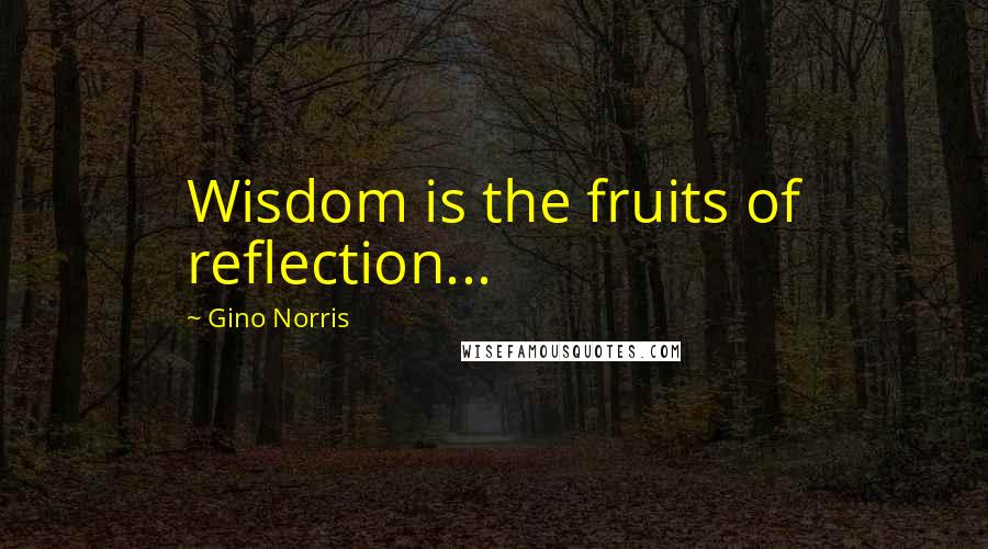 Gino Norris Quotes: Wisdom is the fruits of reflection...