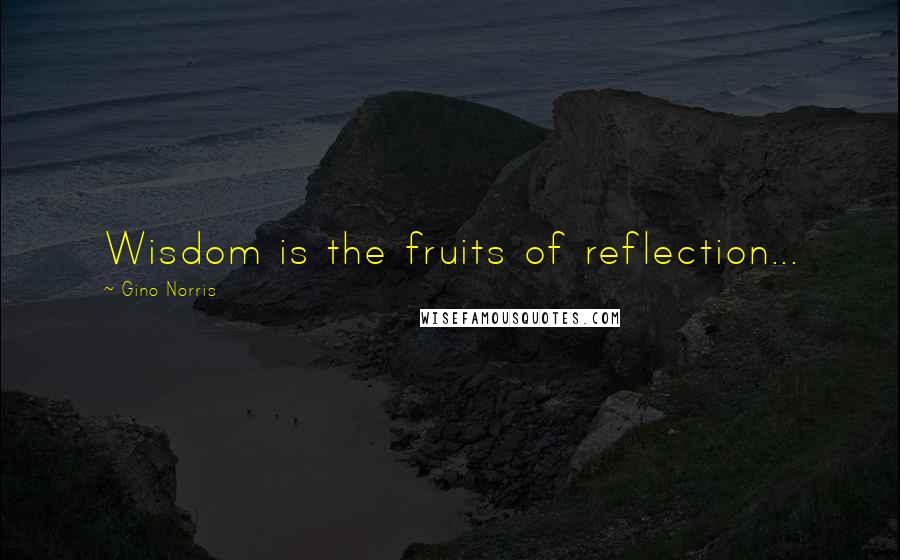 Gino Norris Quotes: Wisdom is the fruits of reflection...