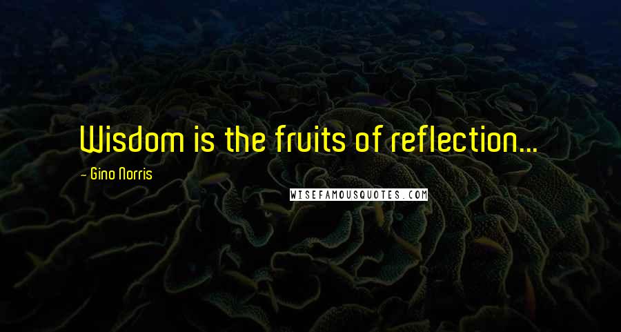 Gino Norris Quotes: Wisdom is the fruits of reflection...