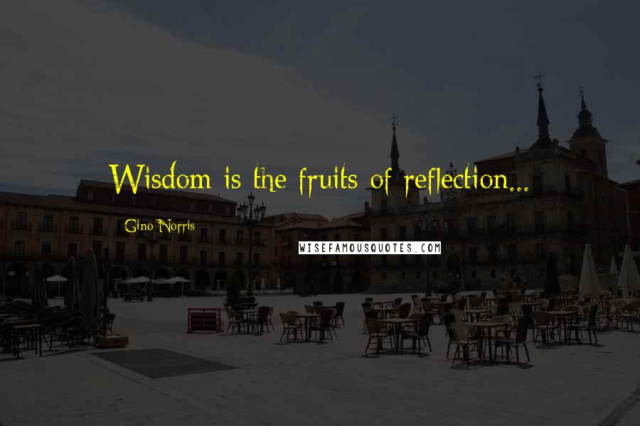 Gino Norris Quotes: Wisdom is the fruits of reflection...