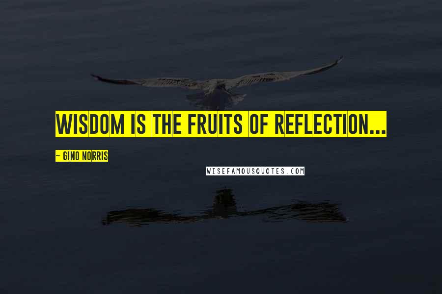 Gino Norris Quotes: Wisdom is the fruits of reflection...