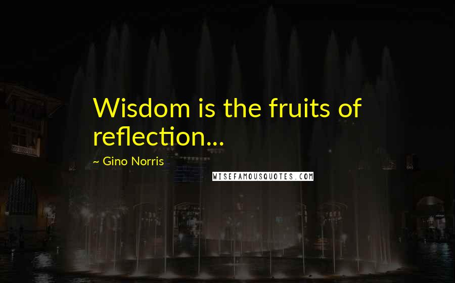 Gino Norris Quotes: Wisdom is the fruits of reflection...