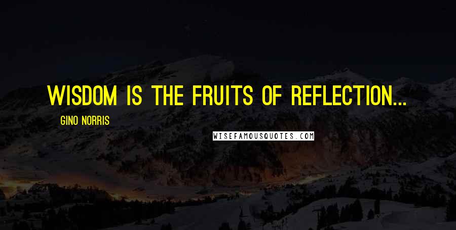 Gino Norris Quotes: Wisdom is the fruits of reflection...