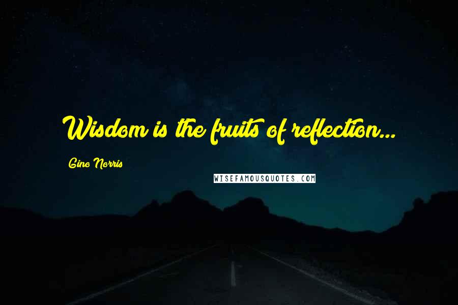 Gino Norris Quotes: Wisdom is the fruits of reflection...