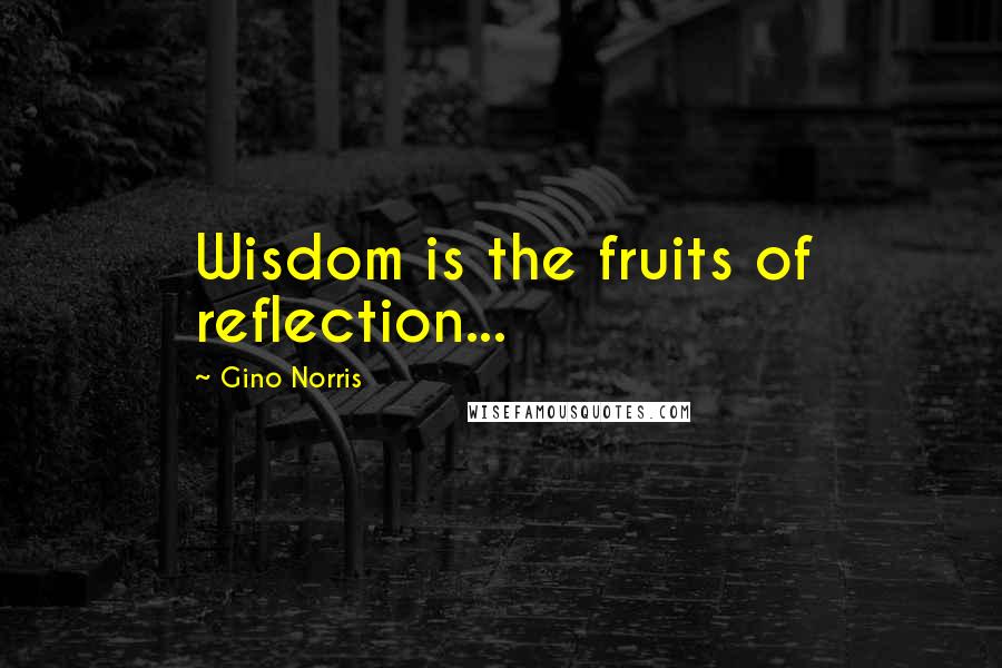 Gino Norris Quotes: Wisdom is the fruits of reflection...