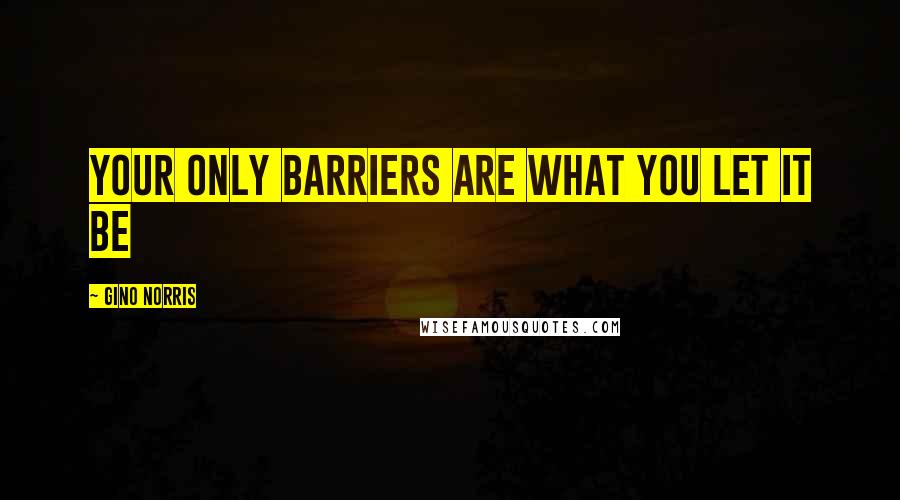 Gino Norris Quotes: your only barriers are what you let it be