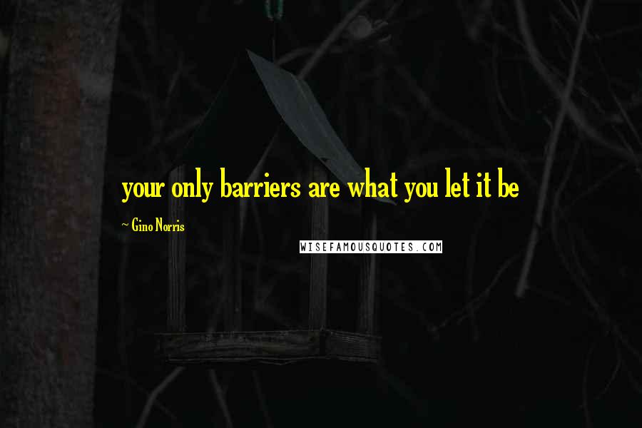 Gino Norris Quotes: your only barriers are what you let it be