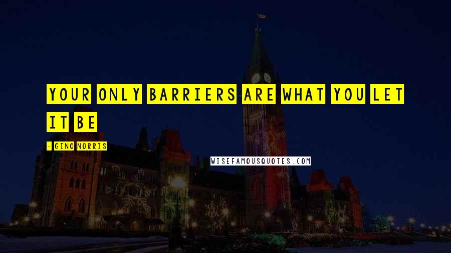 Gino Norris Quotes: your only barriers are what you let it be