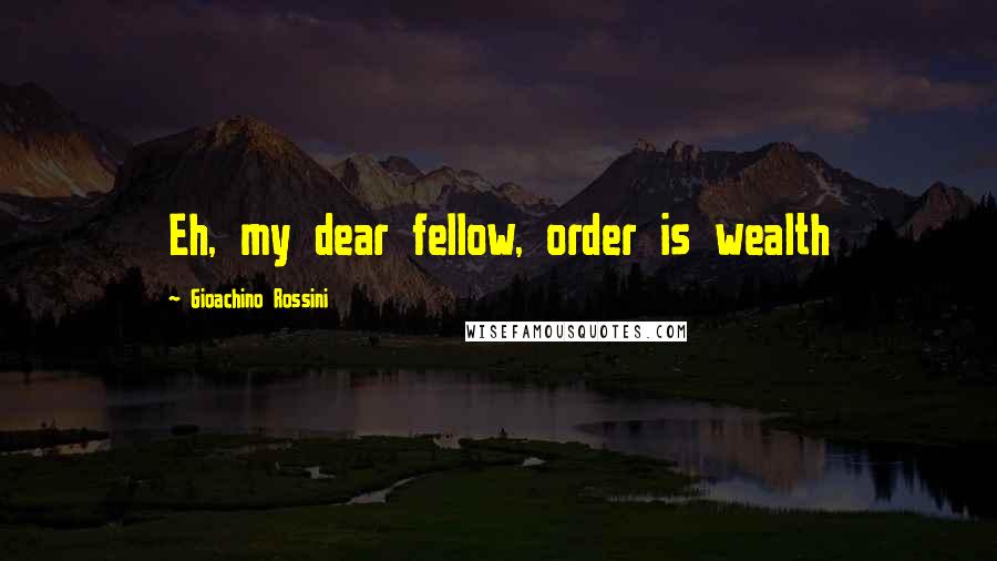 Gioachino Rossini Quotes: Eh, my dear fellow, order is wealth