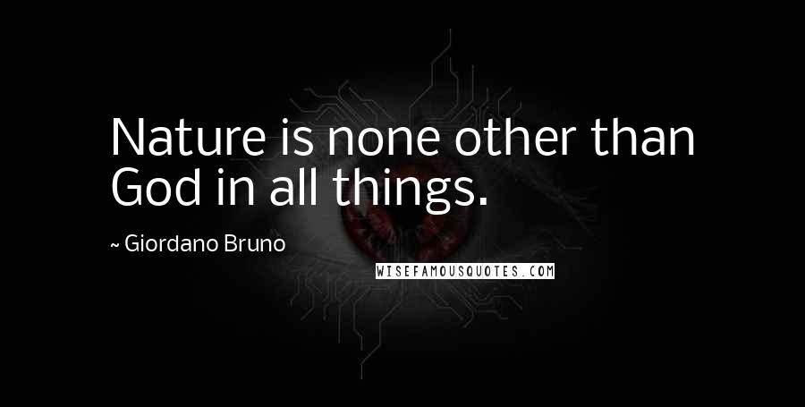 Giordano Bruno Quotes: Nature is none other than God in all things.