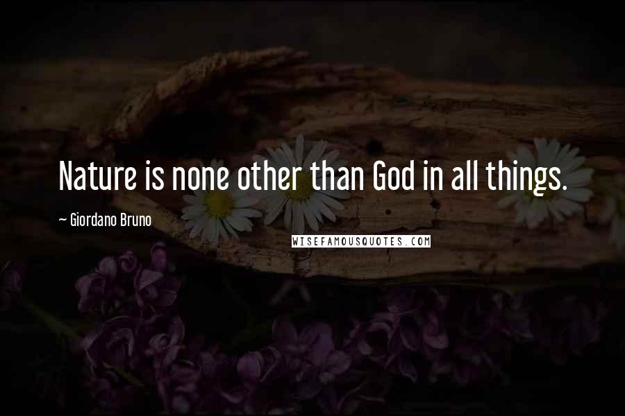 Giordano Bruno Quotes: Nature is none other than God in all things.