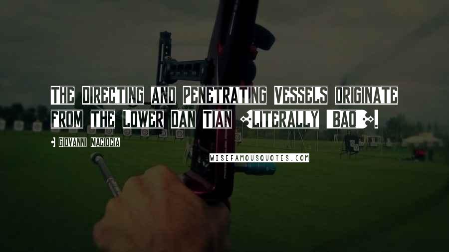 Giovanni Maciocia Quotes: The Directing and Penetrating Vessels originate from the Lower Dan Tian [literally 'Bao'].