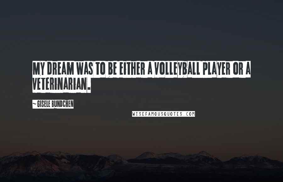 Gisele Bundchen Quotes: My dream was to be either a volleyball player or a veterinarian.