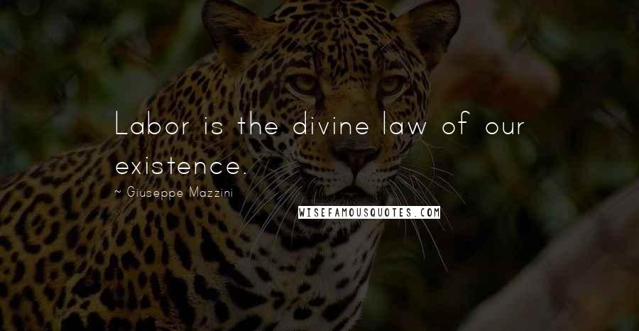 Giuseppe Mazzini Quotes: Labor is the divine law of our existence.