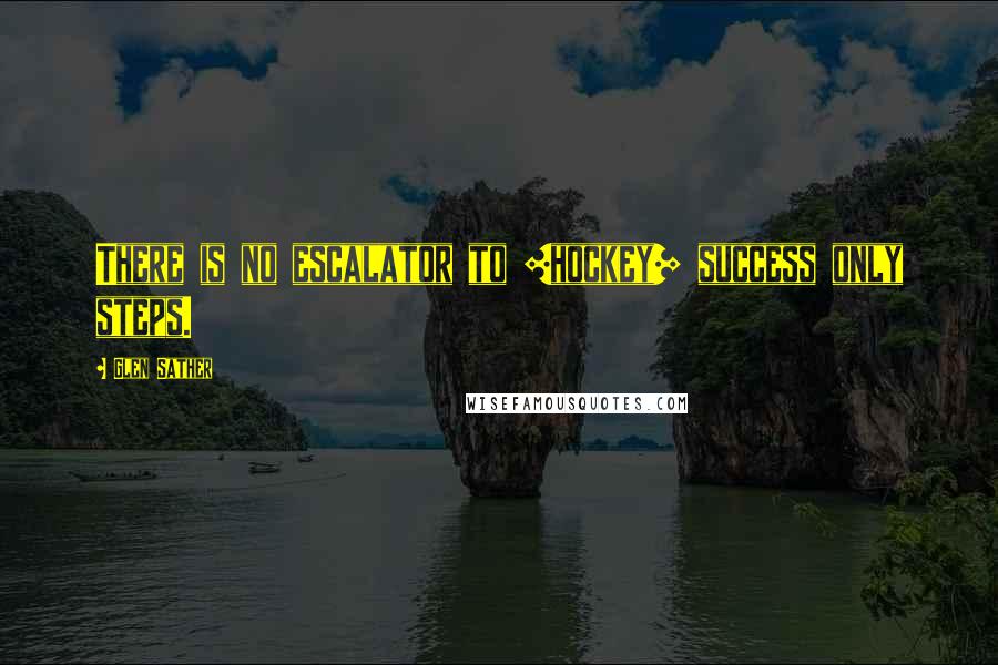Glen Sather Quotes: There is no escalator to [hockey] success only steps.