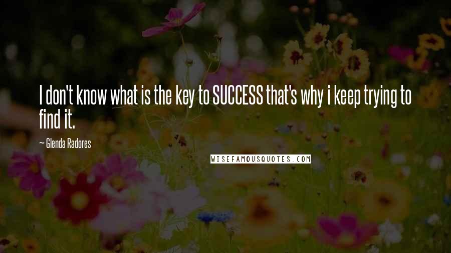 Glenda Radores Quotes: I don't know what is the key to SUCCESS that's why i keep trying to find it.