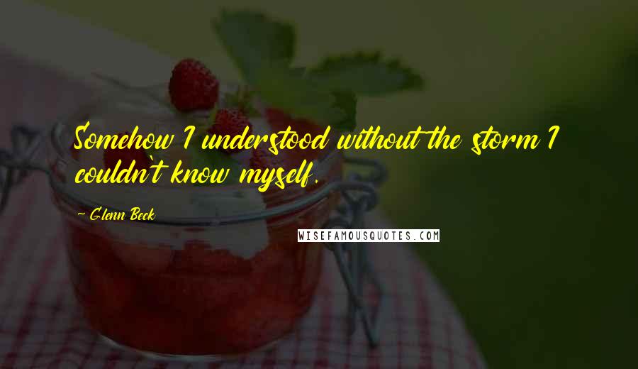 Glenn Beck Quotes: Somehow I understood without the storm I couldn't know myself.