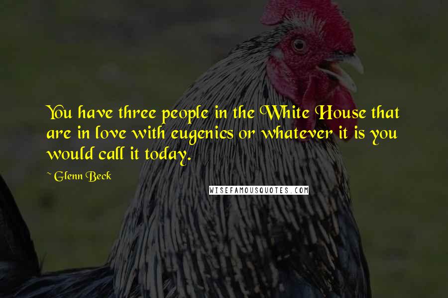 Glenn Beck Quotes: You have three people in the White House that are in love with eugenics or whatever it is you would call it today.