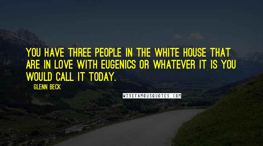 Glenn Beck Quotes: You have three people in the White House that are in love with eugenics or whatever it is you would call it today.