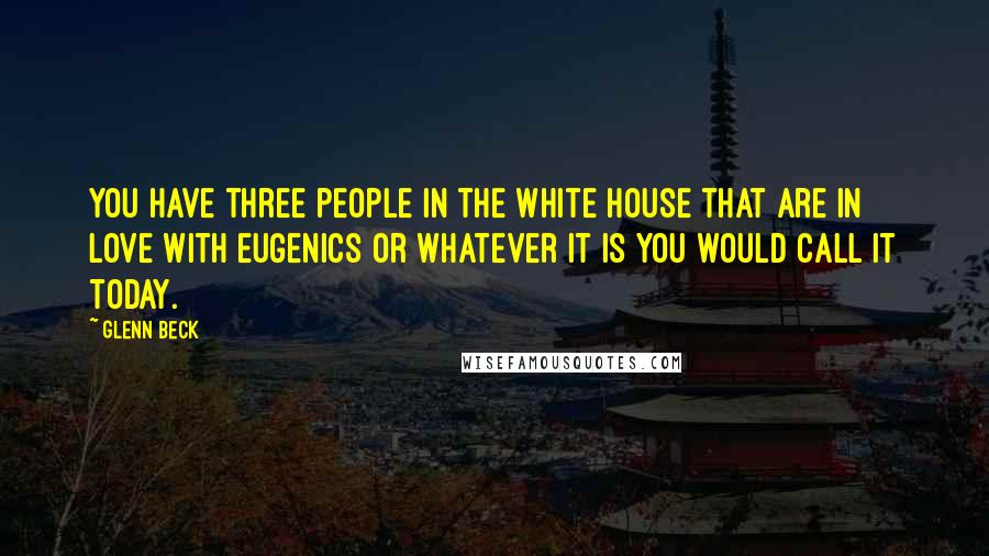 Glenn Beck Quotes: You have three people in the White House that are in love with eugenics or whatever it is you would call it today.