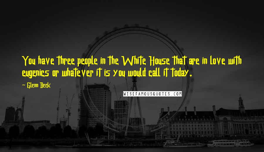 Glenn Beck Quotes: You have three people in the White House that are in love with eugenics or whatever it is you would call it today.