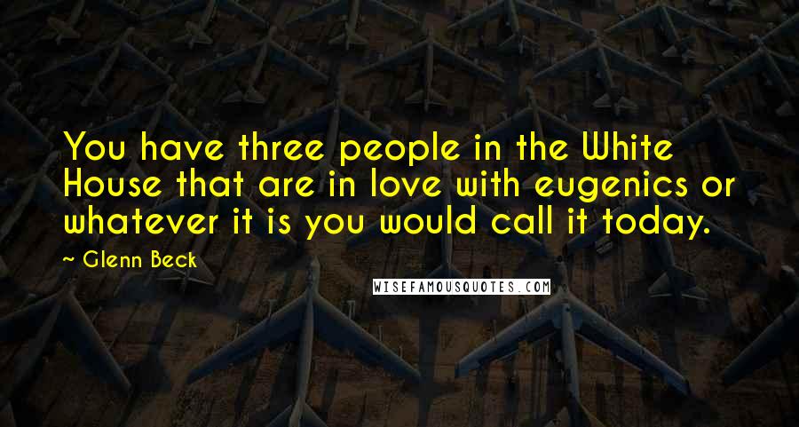 Glenn Beck Quotes: You have three people in the White House that are in love with eugenics or whatever it is you would call it today.