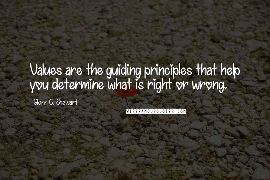 Glenn C. Stewart Quotes: Values are the guiding principles that help you determine what is right or wrong.