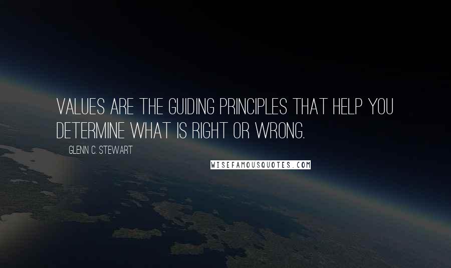 Glenn C. Stewart Quotes: Values are the guiding principles that help you determine what is right or wrong.