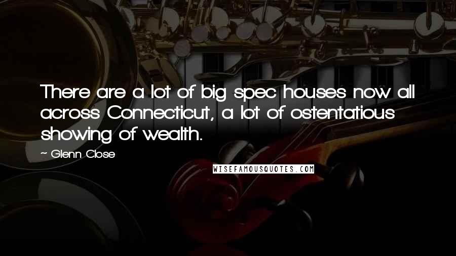 Glenn Close Quotes: There are a lot of big spec houses now all across Connecticut, a lot of ostentatious showing of wealth.